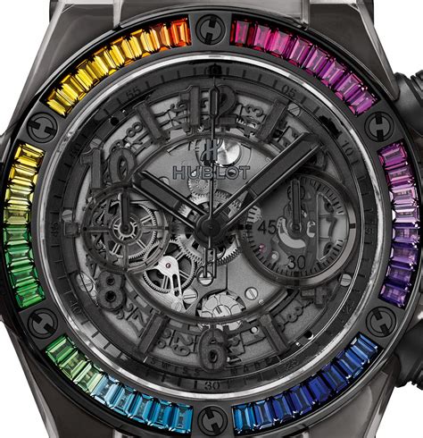 hublot big bang unico all black sapphire rainbow 45mm|Hublot big bang 45mm.